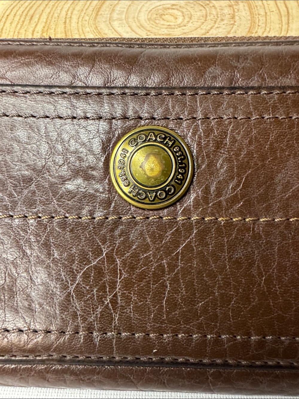 Vintage Coach Chelsea Zip Around Wallet Brown Leather | Classic Legacy | Zip Aro - Picture 6 of 9
